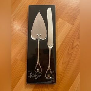 Heart shaped serving set wedding cake his and hers